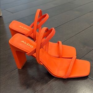 ALDO Women's Orange Strappy Heels
